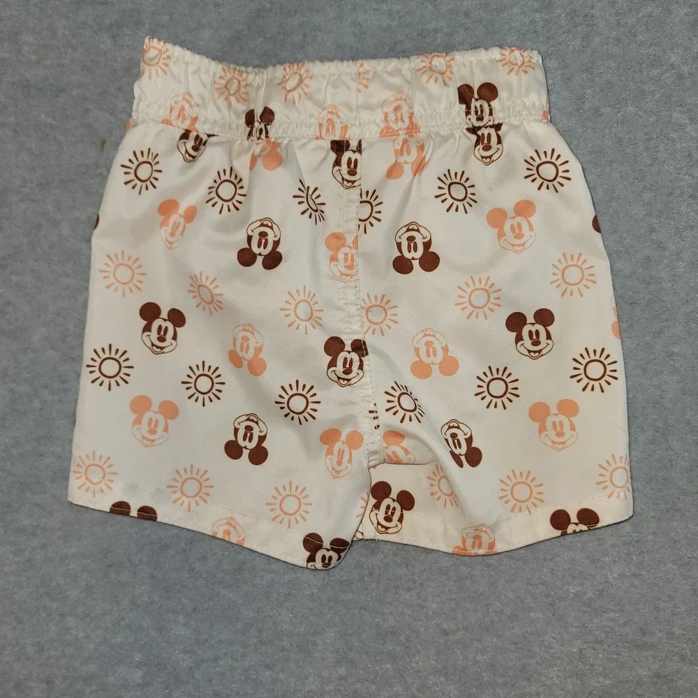 Disney Junior Mickey Mouse Toddler Swim Trunks Cream Sun Print 18M Mesh Lined